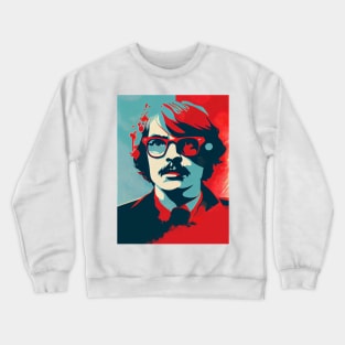 Abstract pop art style portrait of man in glasses Crewneck Sweatshirt